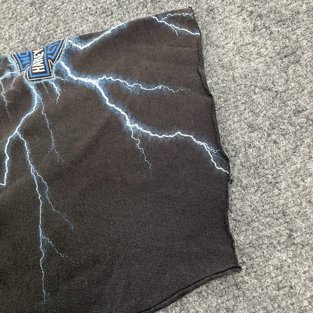 VTG Harley-Davidson Grand Canyon Route 66 L Shirt Altered Short Sleeve Lightning - Picture 14 of 16